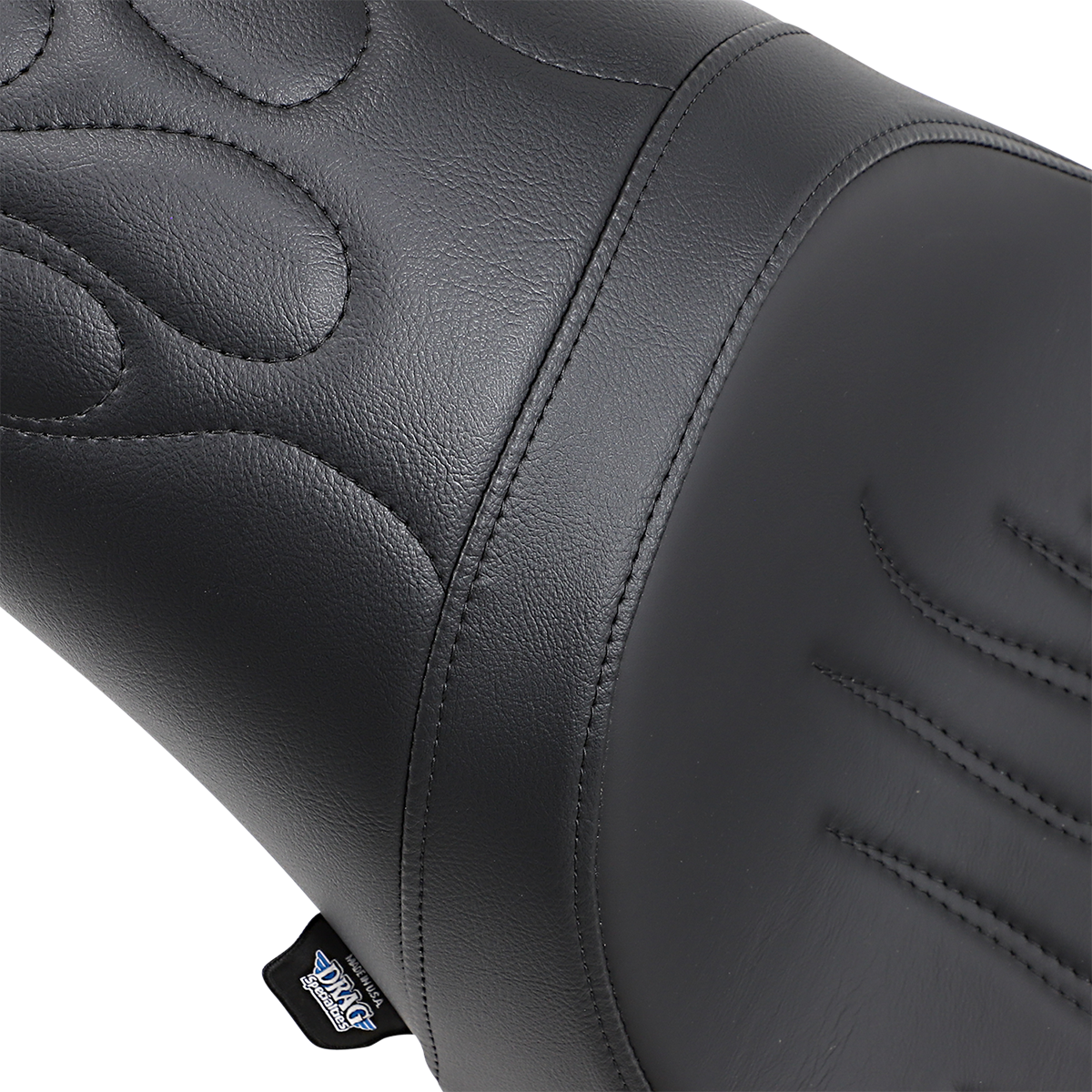 DRAG SPECIALTIES SEATS, Drag Specialties Seats Predator Flame Stitched Seat for Harley FL/FX 2000-2017 - Part 0802-0468