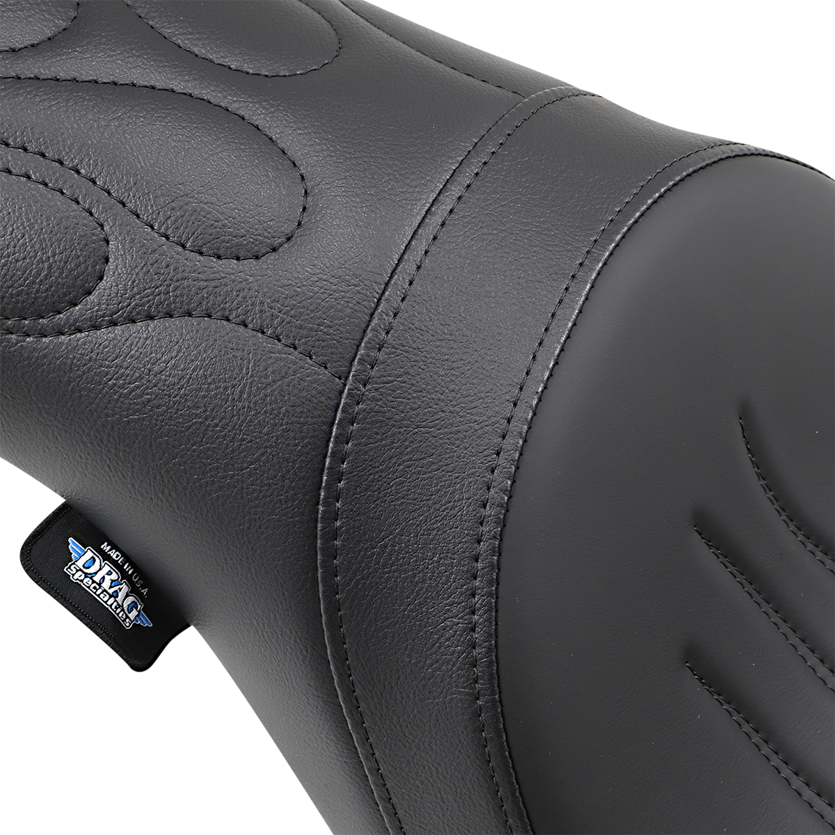 DRAG SPECIALTIES SEATS, DRAG SPECIALTIES SEATS Predator Flame Stitched Seat for Dyna '06-'17 – Part No. 0803-0290