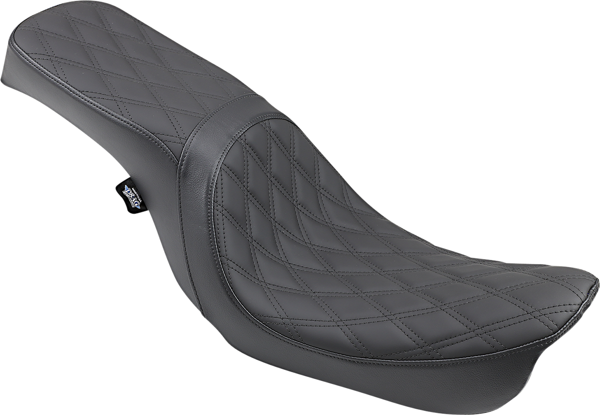 DRAG SPECIALTIES SEATS, Drag Specialties Seats Predator 2-Up Seat with Double Diamond Pattern for Harley-Davidson FX/FL 2006-2017 - Black (Part #0803-0541)