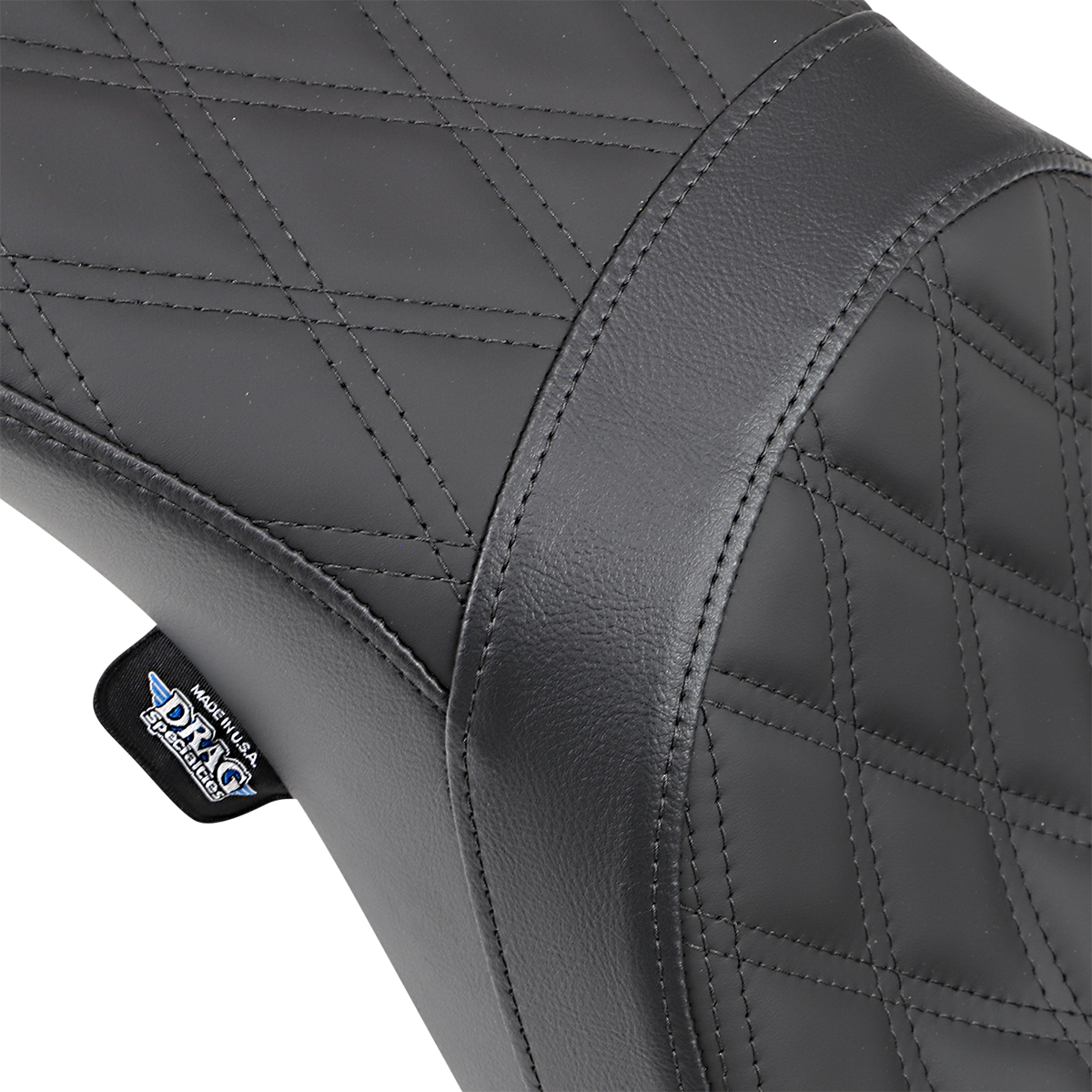 DRAG SPECIALTIES SEATS, Drag Specialties Seats Predator 2-Up Seat with Double Diamond Pattern for Harley-Davidson FX/FL 2006-2017 - Black (Part #0803-0541)