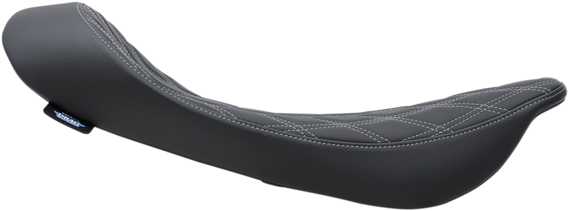 DRAG SPECIALTIES SEATS, DRAG SPECIALTIES SEATS Low Solo Seat - Double Diamond Silver Stitch for Harley FLHR/FLHX '99-'07 (Part #0801-1156)