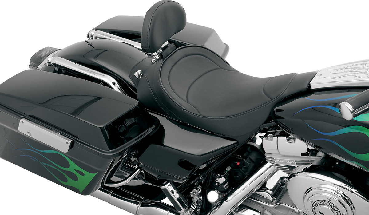 DRAG SPECIALTIES SEATS, DRAG SPECIALTIES SEATS Solo Seat with Driver Backrest for FLT '97-'07 - Mild Stitched, 0801-0491