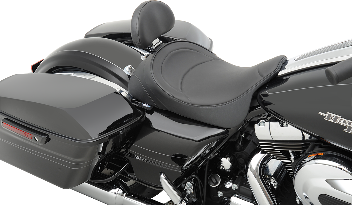 DRAG SPECIALTIES SEATS, DRAG SPECIALTIES SEATS Solo Seat - Mild Stitched with Driver Backrest for FL 2008-2023 - Part 0801-0886