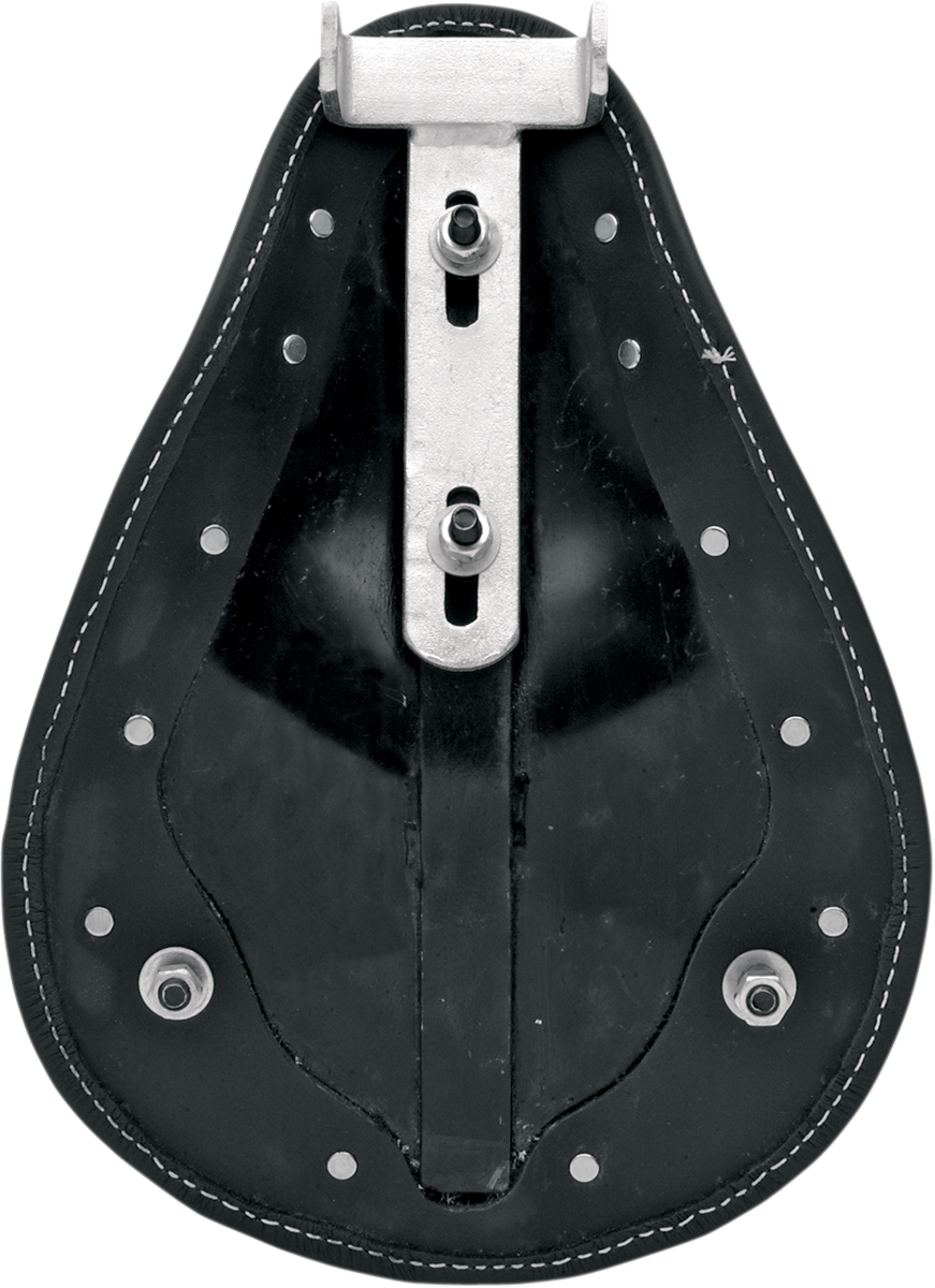 DRAG SPECIALTIES SEATS, DRAG SPECIALTIES SEATS Spring Solo Low-Profile Seat - Small Black Leather with White Stitching, Part 0806-0028
