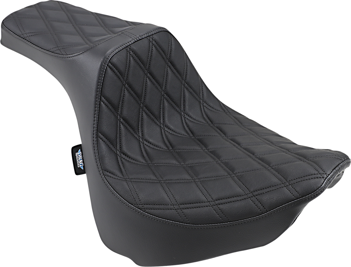 DRAG SPECIALTIES SEATS, Drag Specialties Seats Predator III Double Diamond Seat with Black Stitching for FXFB/S '18-'23 - Part #0802-1072