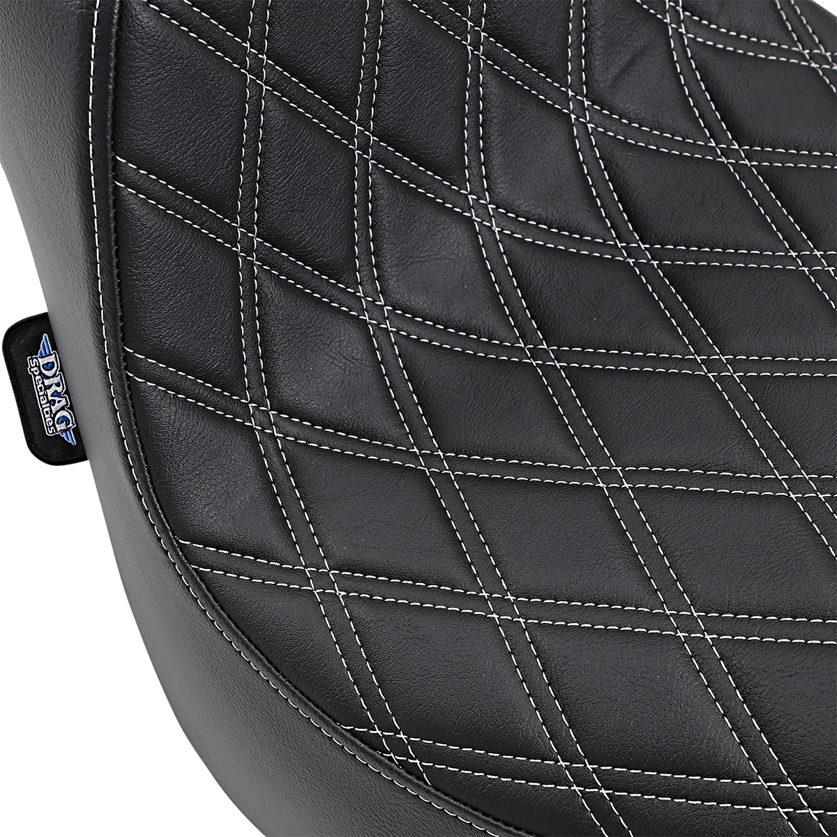 DRAG SPECIALTIES SEATS, DRAG SPECIALTIES SEATS Predator III Seat with Double Diamond Silver Stitching for FXFB/S '18-'23 - Part Number 0802-1073
