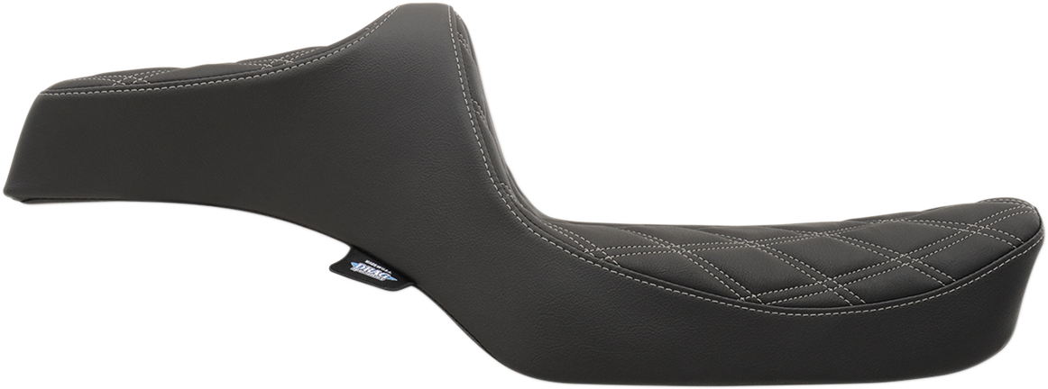 DRAG SPECIALTIES SEATS, Drag Specialties Seats Predator III Double Diamond Seat for XL '82-'03 with Silver Stitching - Part Number 0804-0733