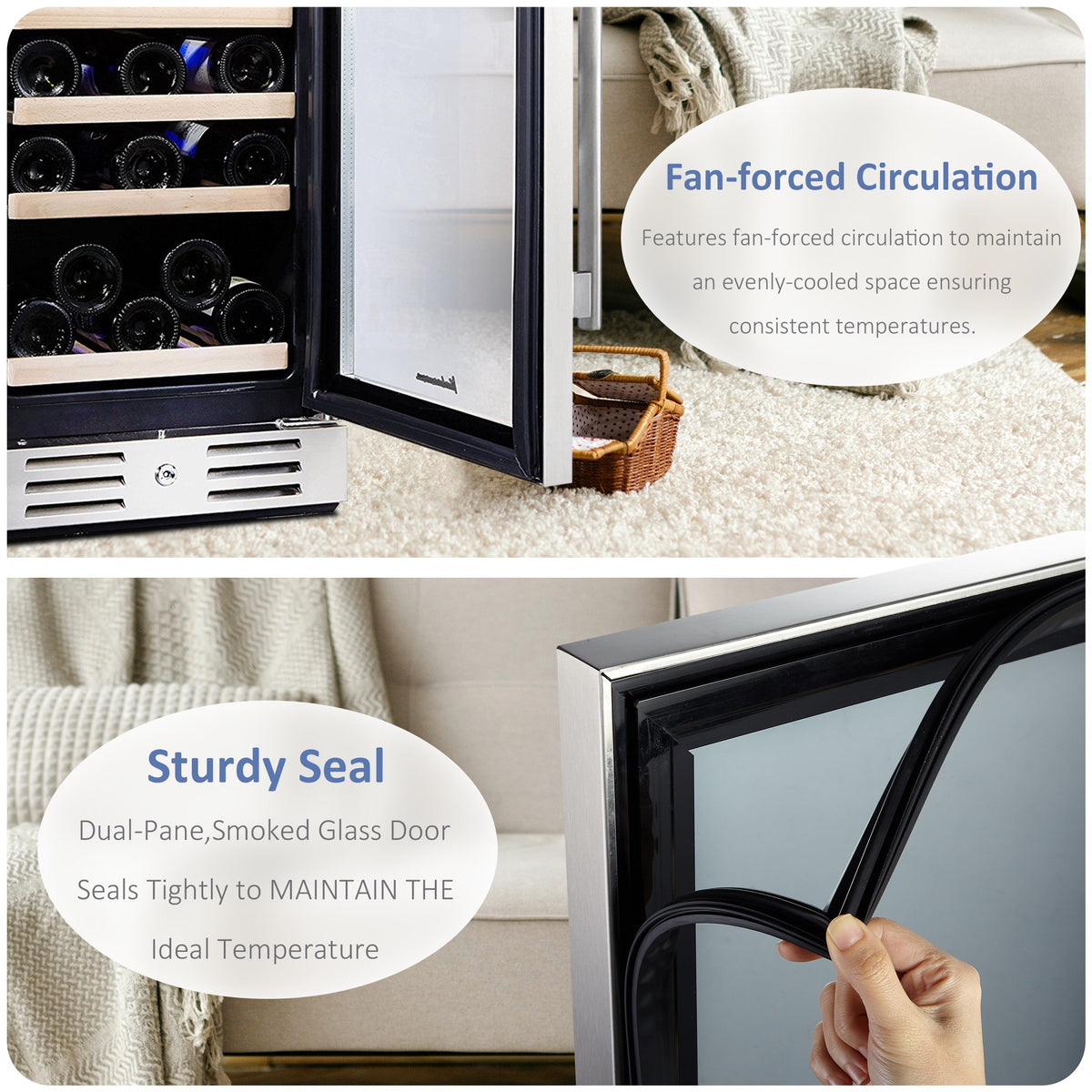Kalamera 15'' Built-in 30 Bottle Wine Cooler