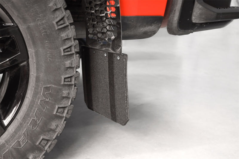 Close-up of Putco Mud Skins for 10-24 Ram HD, demonstrating high-quality materials and custom fit for optimal protection.