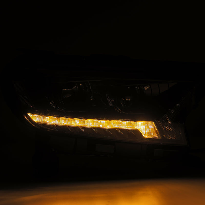 AlphaRex 19-23 Ford Ranger PRO-Series Halogen Projector Headlights Black