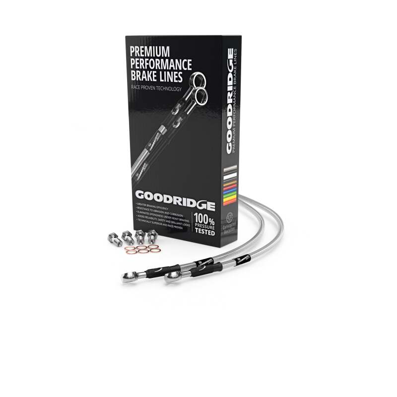 Goodridge 00-02 Kawasaki W650A High Bar Clear Front SS Brake Lines