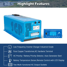 Load image into Gallery viewer, 4000W DC 24V Split Phase Pure Sine Wave Inverter With Charger