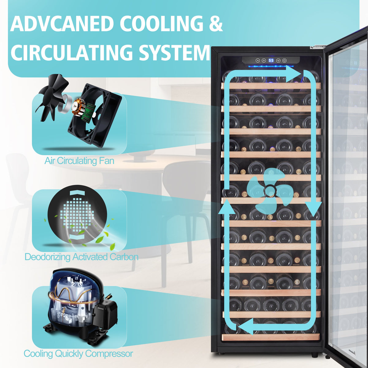 Kalamera 80 Bottle Freestanding Compressor Wine Cooler
