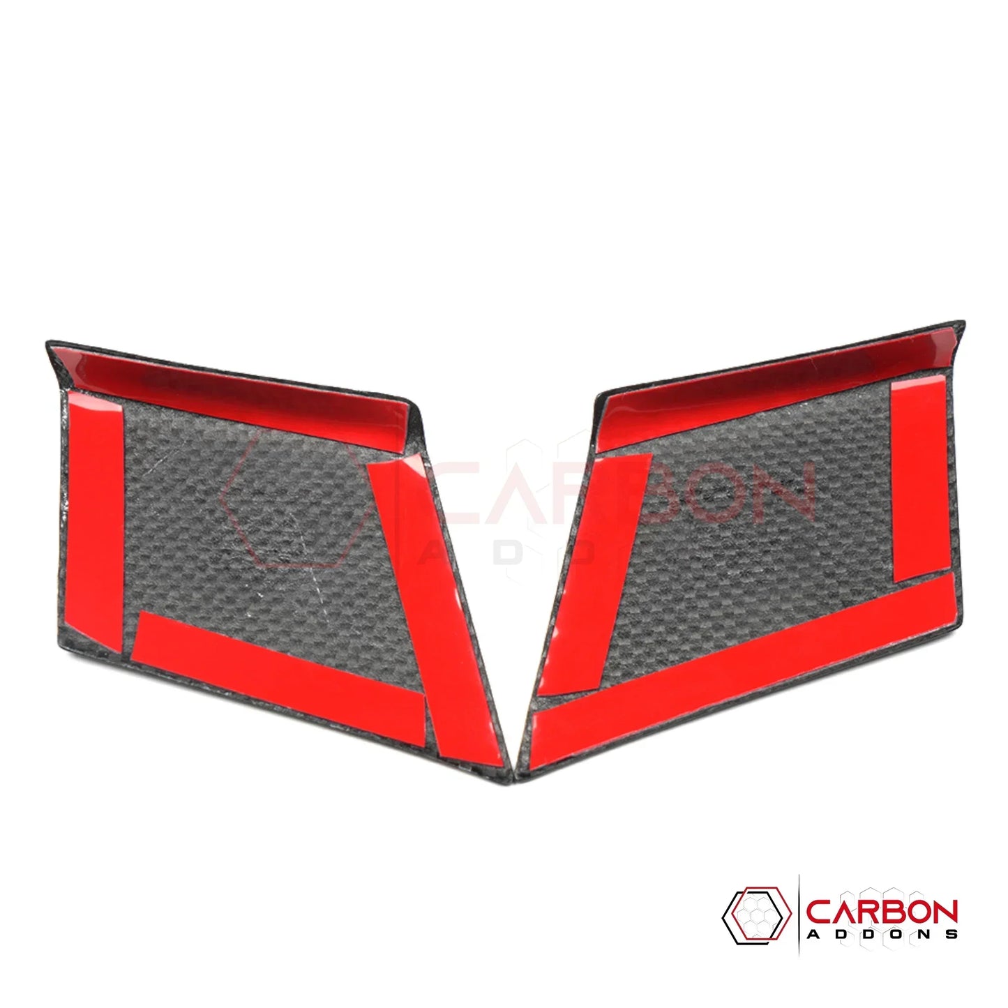 C8 Corvette Z06 / E-Ray Real Carbon Fiber Front Tow Hook Cover Trim Covers