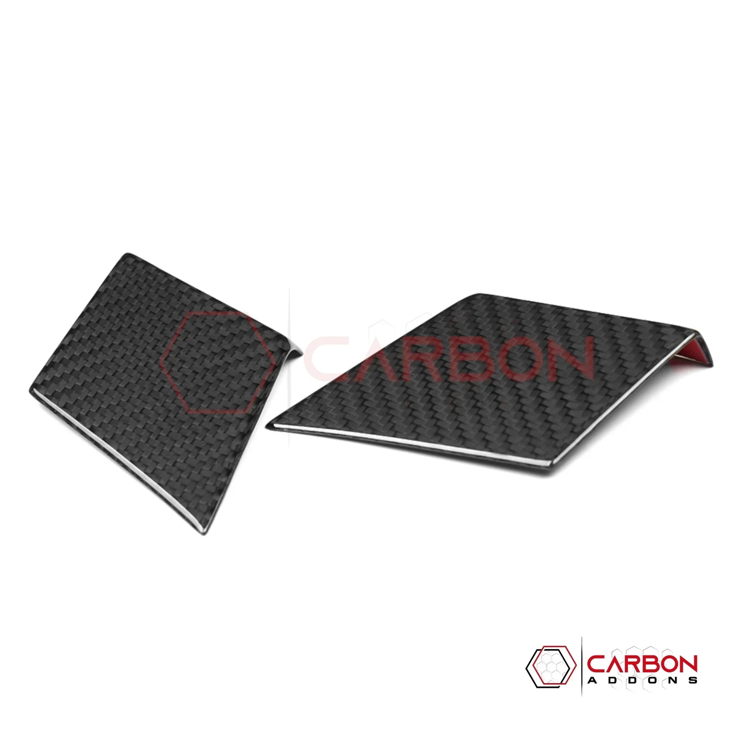 C8 Corvette Z06 / E-Ray Real Carbon Fiber Front Tow Hook Cover Trim Covers