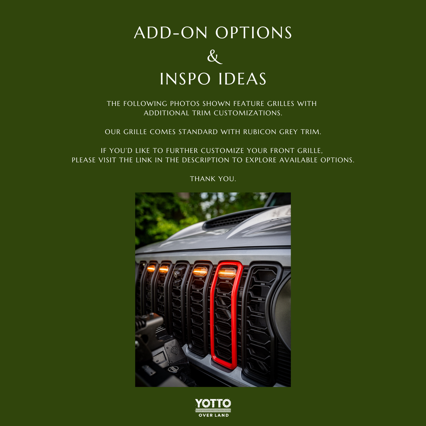 Custom Paint Matched Front Grille – Refreshed Style fits Jeep Wrangler JL/ Gladiator JT