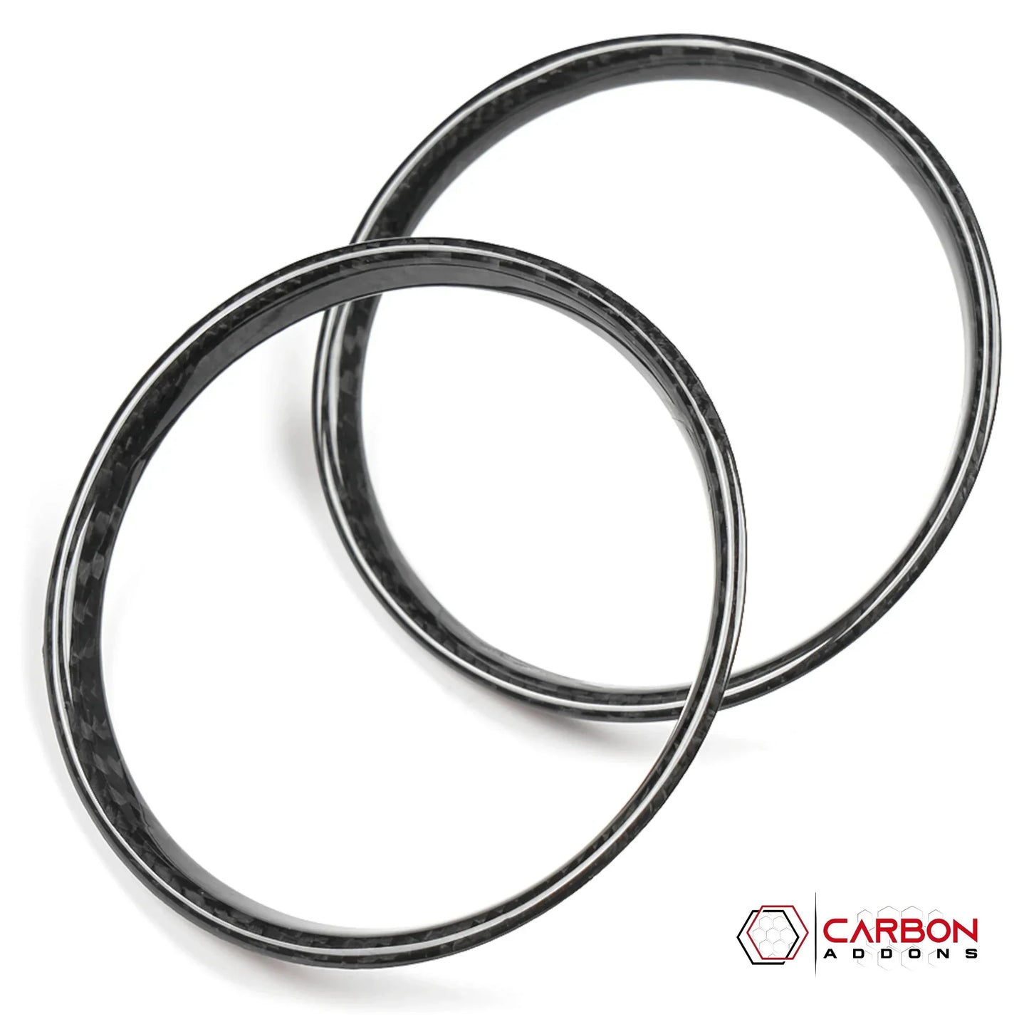 2026+ Corvette C8 Real Carbon Fiber Center Console Cup Holder Ring Trim Covers Real Carbon Fiber