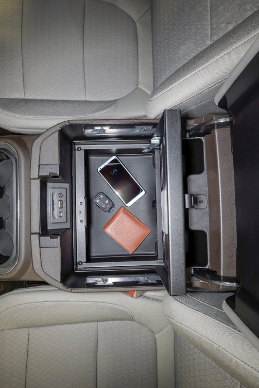Tuffy Console Safe W/ Keyed Lock For Chevrolet Silverado And Gmc Sierra W/ Flow Thru Console