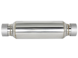 aFe MACH Force-Xp Resonator 2-1/2 IN Inlet/Outlet x 4 IN Dia. x 12 IN Body x 15 IN Overall Length
