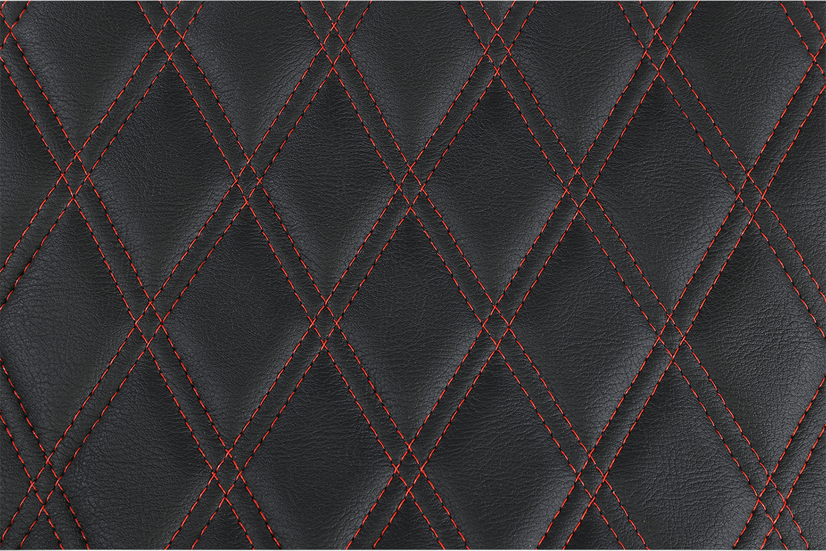 DRAG SPECIALTIES SEATS, Drag Specialties Seats Extended Reach Predator III Seat for Harley FL Models 1999-2007 – Black with Red Stitching