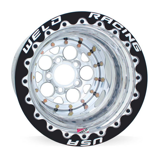 Weld Magnum 2.0 15x10 / 5x4.50 BP / 3in BS Polished Wheel - Black Single Beadlock MTB