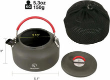 Load image into Gallery viewer, Aluminum Outdoor Camping Kettle with Carrying Bag, 0.8L/0.9L/1.4L/2L
