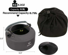 Load image into Gallery viewer, Aluminum Outdoor Camping Kettle with Carrying Bag, 0.8L/0.9L/1.4L/2L