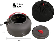 Load image into Gallery viewer, Aluminum Outdoor Camping Kettle with Carrying Bag, 0.8L/0.9L/1.4L/2L