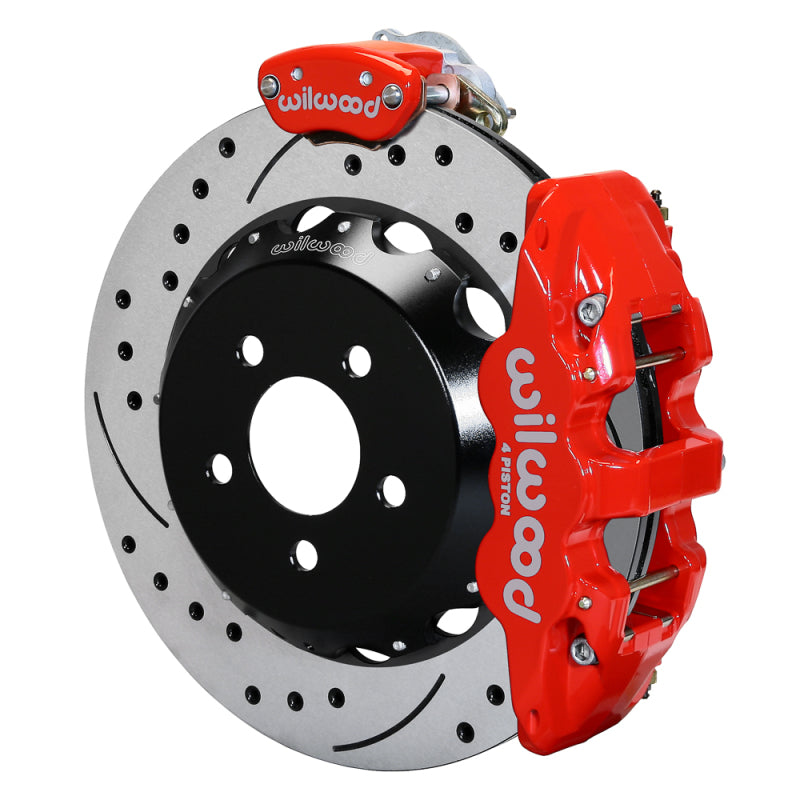 Wilwood kit rear AERO4 C7 vette front spindle 14.00X 1.10 rotor GT SRP red