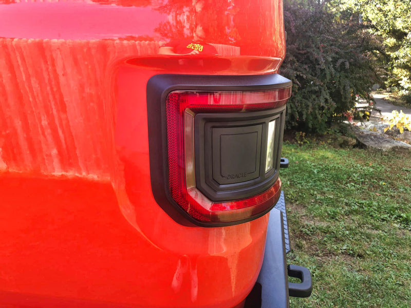 Jeep Gladiator JJ featuring ORACLE Lighting's Flush Mount LED Tail Lights, showcasing modern aesthetics and functionality.