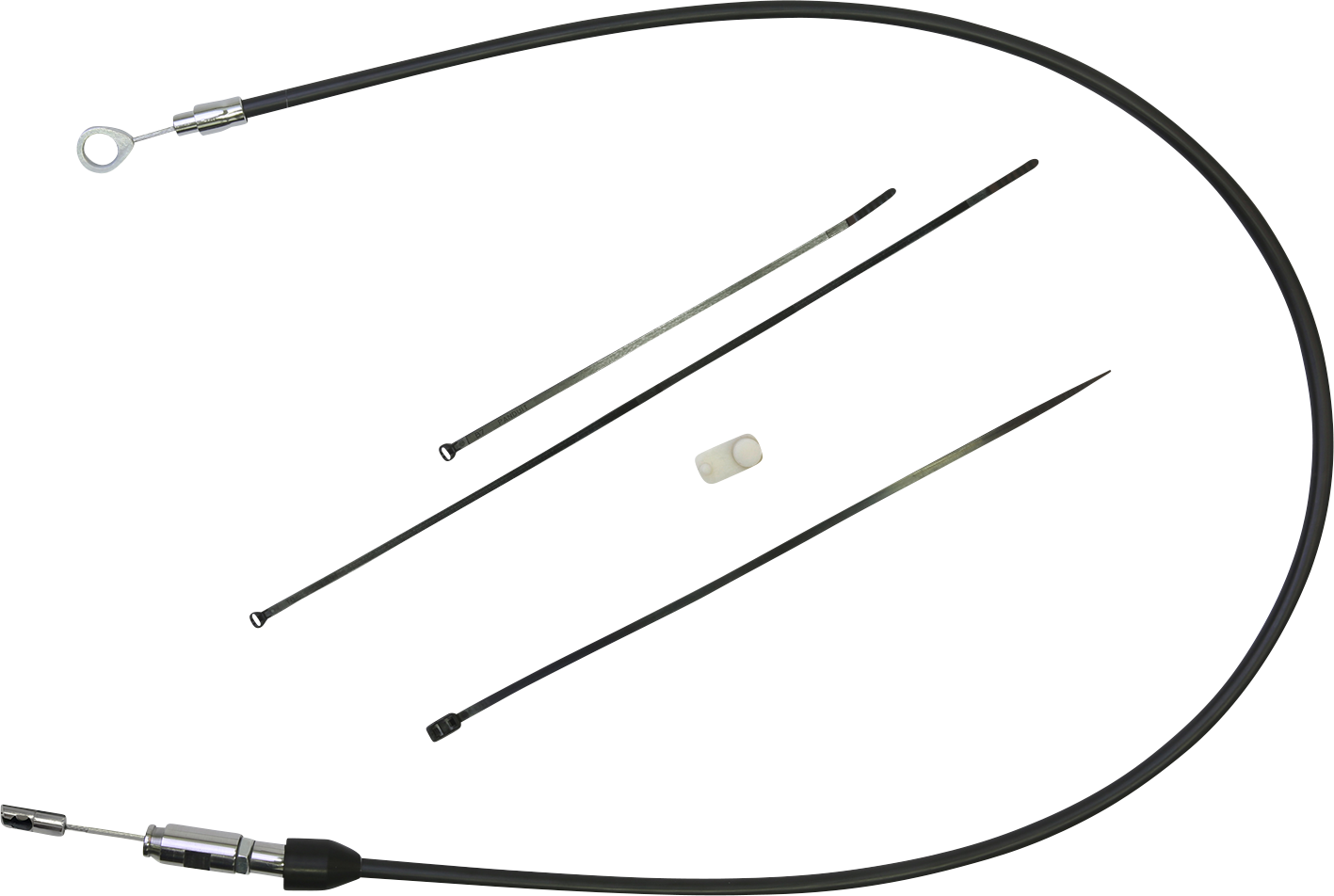 DRAG SPECIALTIES Quick Connect Clutch Cable Upper Part #4323420HE - 54 inches, Black and Chrome