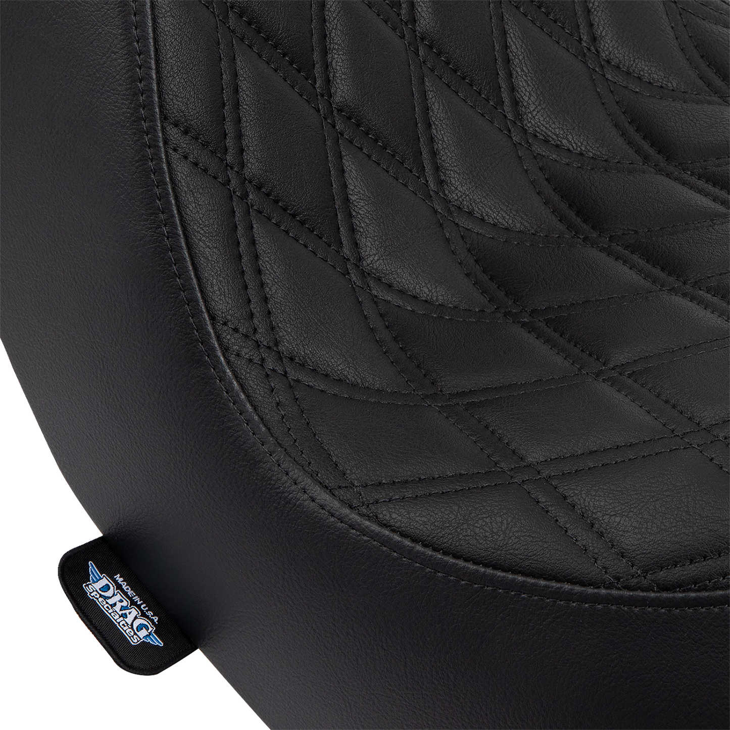 DRAG SPECIALTIES SEATS, Drag Specialties Seats Predator III 2-Up Seat for FL/FX 2018-2024, Vinyl with Double Diamond Pattern and Black Stitching