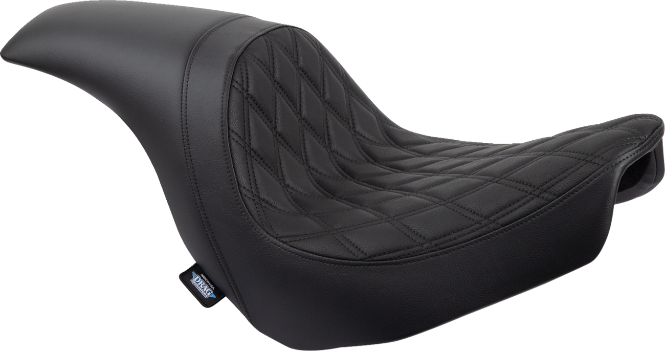DRAG SPECIALTIES SEATS, Drag Specialties Seats Predator Seat - Double Diamond with Black Stitching for Harley Fat Bob and Softail Models 2018-2023
