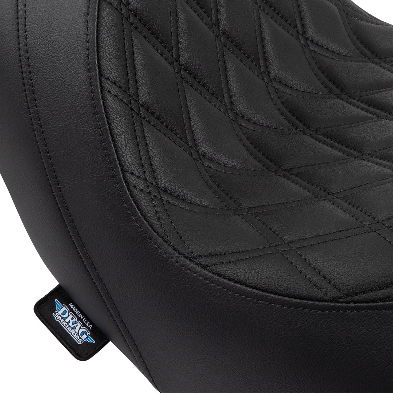 DRAG SPECIALTIES SEATS, Drag Specialties Seats Predator Seat - Double Diamond with Black Stitching for Harley Fat Bob and Softail Models 2018-2023