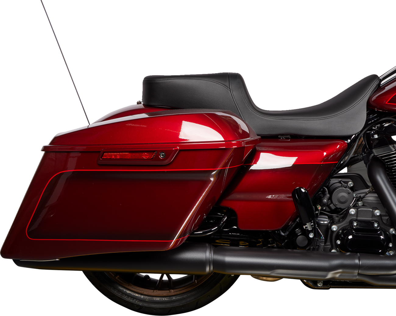 DRAG SPECIALTIES SEATS, Drag Specialties Seats Predator 2-Up Seat for Harley FL 2008-2023 with Solar Leather and Black Finish (Part No. 08801-1495)