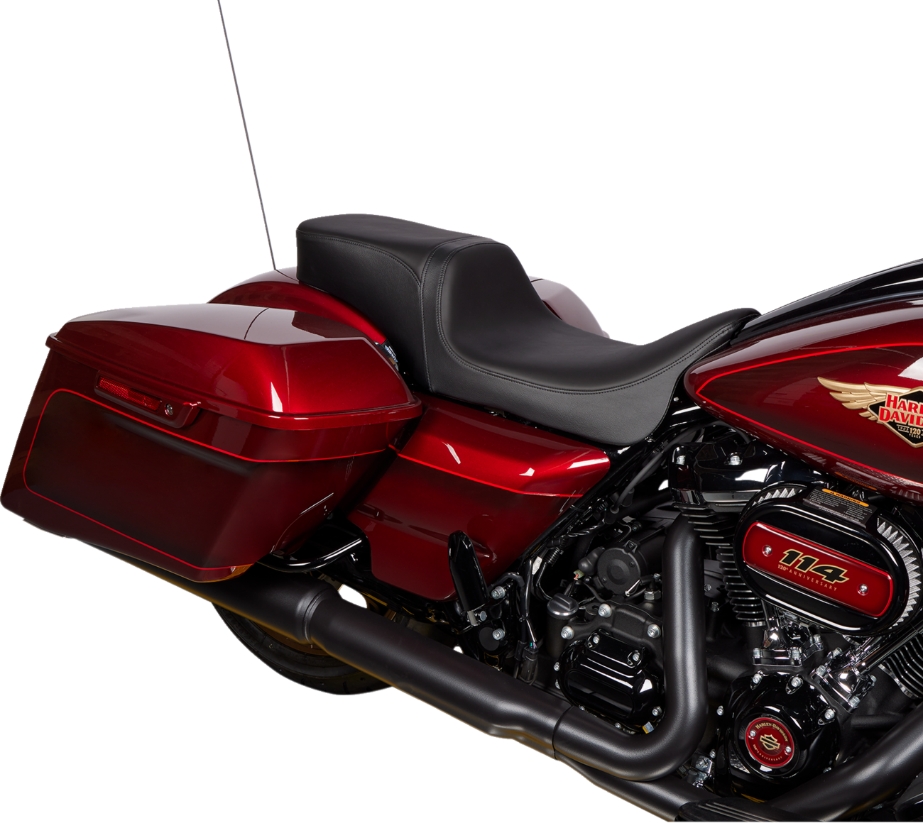 DRAG SPECIALTIES SEATS, Drag Specialties Seats Predator 2-Up Seat for Harley FL 2008-2023 with Solar Leather and Black Finish (Part No. 08801-1495)