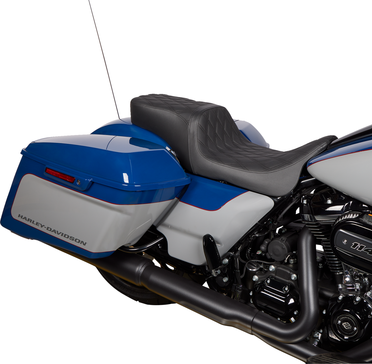 DRAG SPECIALTIES SEATS, Drag Specialties Seats Predator 2-Up Seat with Vinyl Cover for Harley FL '08-'23 (Part #0801-1490)