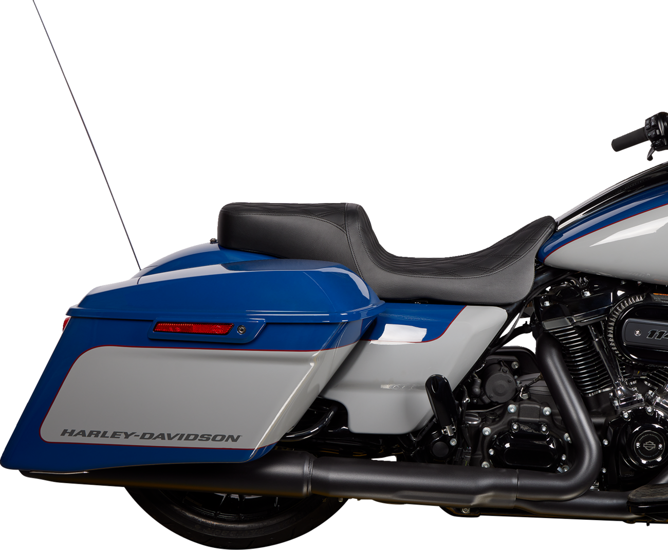 DRAG SPECIALTIES SEATS, Drag Specialties Seats Predator 2-Up Seat with Vinyl Cover for Harley FL '08-'23 (Part #0801-1490)