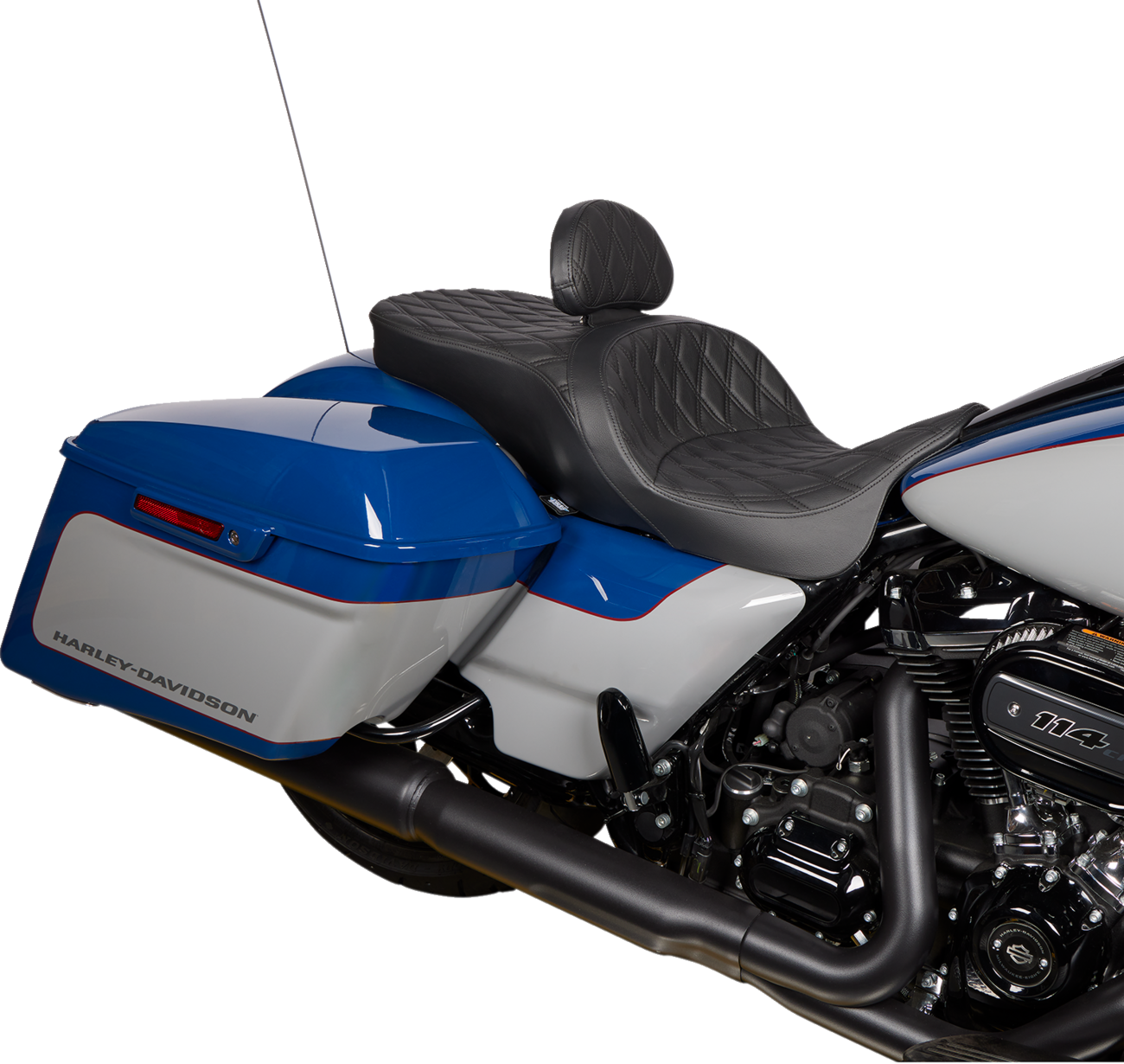 DRAG SPECIALTIES SEATS, DRAG SPECIALTIES SEATS EZ Glide II Backrest - Small, Vinyl, Double Diamond Black Stitch (Part #0822-0537)
