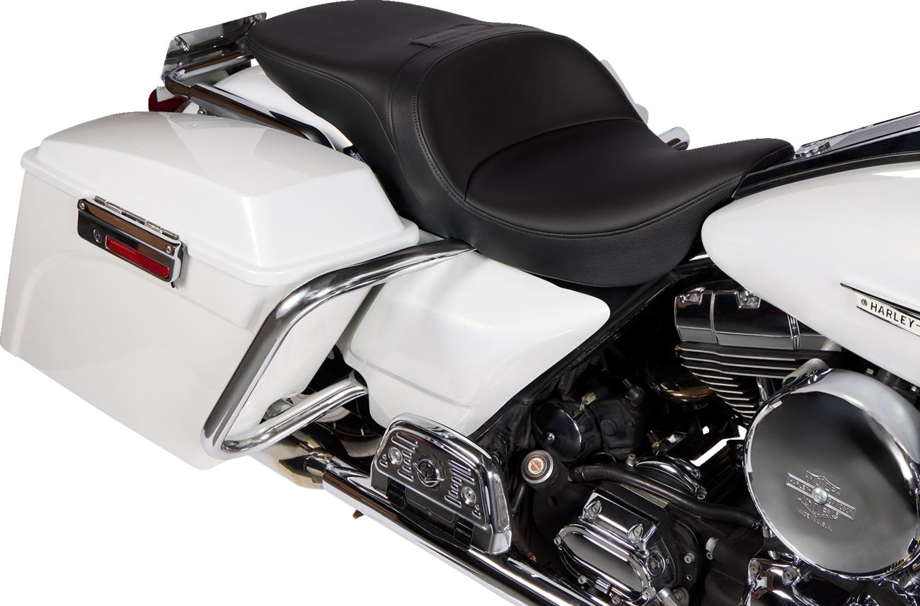 DRAG SPECIALTIES SEATS, DRAG Specialties Seats Freedom Seat - Solar Leather Black for Harley FLH 1997-2007 (Part #08011508-4676E)