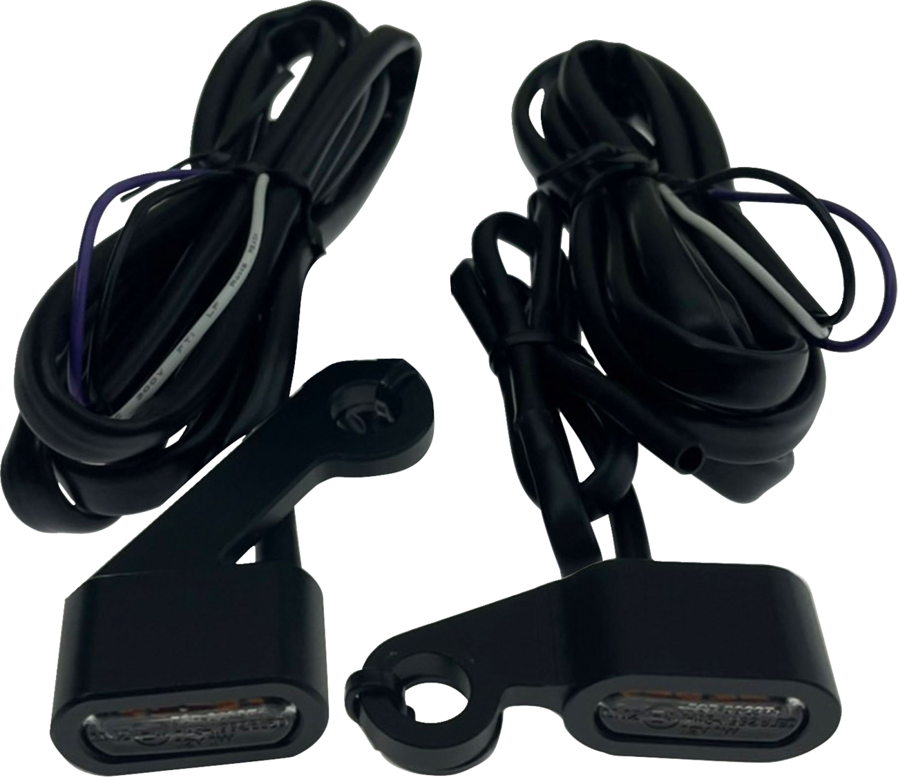 DRAG SPECIALTIES Matte Black Marker Lights with Amber Lens for Harley-Davidson '04-'13 XL - Part L22-0236DMBE