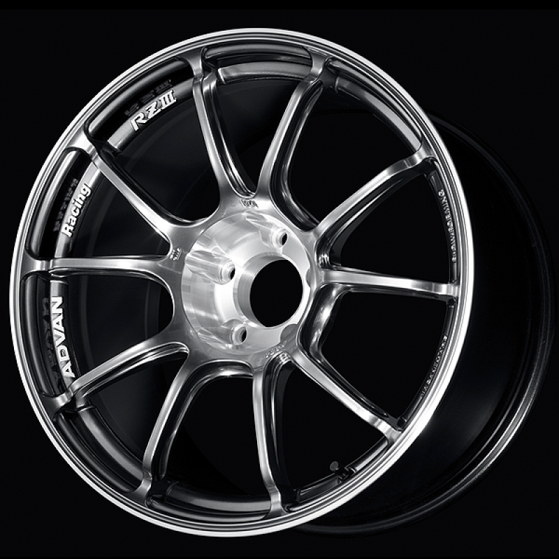 Advan RZIII 18x7.5 / +49 Offset / 5x100 BC / 63mm Bore / Hyper Platinum Black & Diamond Cut