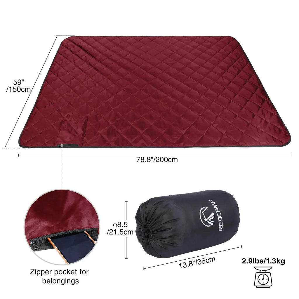 Waterproof Stadium Blanket with Sherpa Lining