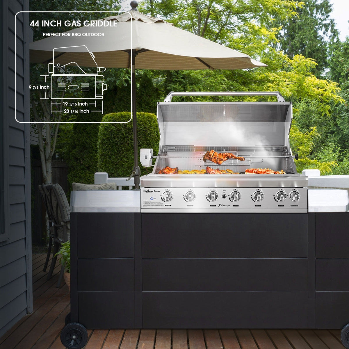 Kalamera 43inch built-in 6-burner Outdoor S/S Grill K-kitchen Series