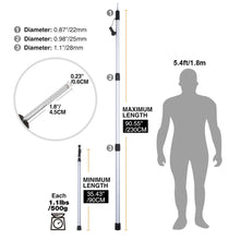 Load image into Gallery viewer, Aluminum Adjustable Telescoping Tarp Poles