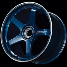 Load image into Gallery viewer, Advan GT for Porsche 21x9.5 / +59 Offset / 5x130 / 71.8mm Bore / Racing Titanium Blue and Ring