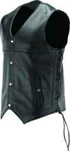 Load image into Gallery viewer, Kuryakyn Leather By River Road Old Skool Leather Vest Black - Large