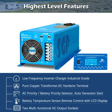Load image into Gallery viewer, 6000W DC 24V/ 48V Split Phase Pure Sine Wave Inverter With Charger
