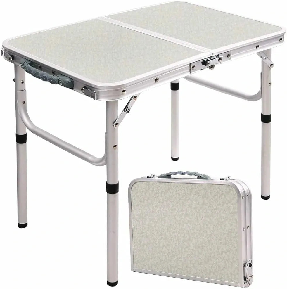 Aluminum Folding Camping Table with Adjustable Height Legs, 2/3/4ft