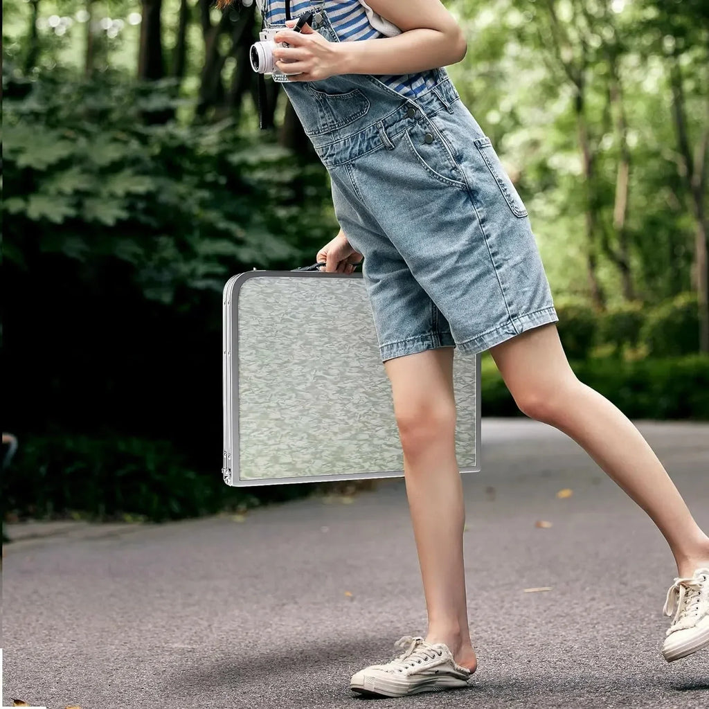 Aluminum Folding Camping Table with Adjustable Height Legs, 2/3/4ft